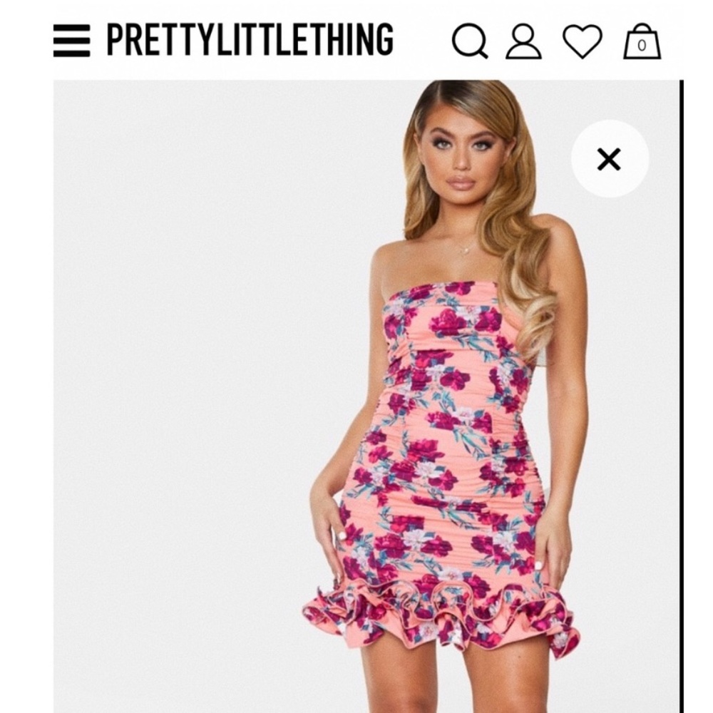 NWT pretty little thing floral ruffle dress